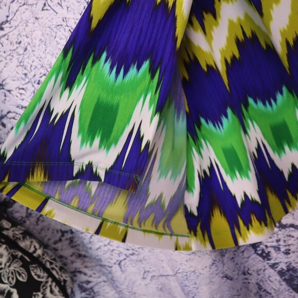 BRIGHT BRUSHSTROKES DRESS 4 Calvin Klein Mardi Gras Office Party Wrap Surplice - Picture 5 of 14